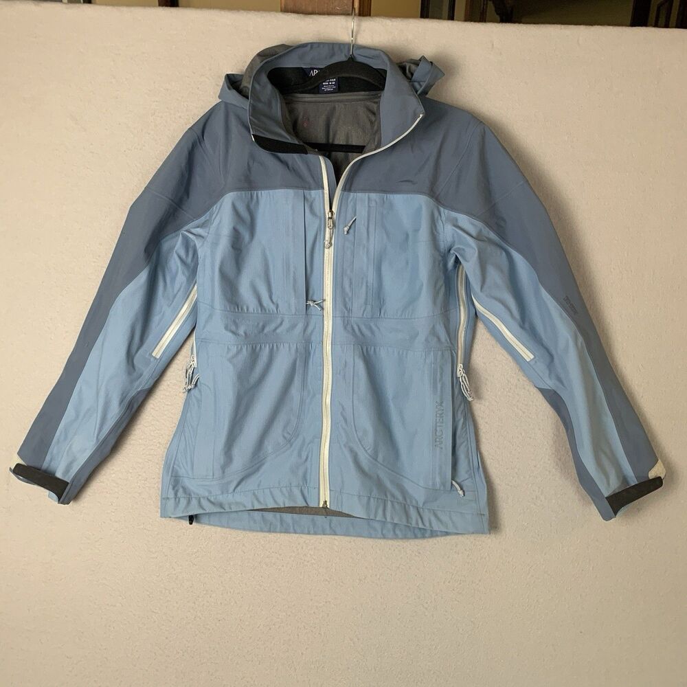 Arc'teryx Jacket Women Medium Blue GORE-TEX Hooded Vintage Canada Made READ